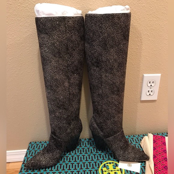 TORY BURCH LILA CALF HAIR KNEE BOOTS SIZE 7, 7.5, 8, 8.5 - Picture 4 of 11